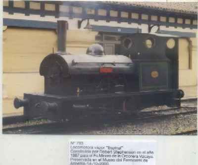 POSTAL DE TRENES Nº 793. LOC. VAPOR -ESPINAL- CONST. POR ROBER STEPHENSON AÑO 1887