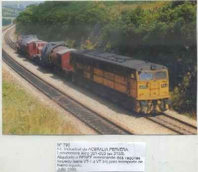 POSTAL DE TRENES Nº 795. FC. INDUSTRIAL DE ACERALIA PERVERA. LOC. ALCO 321-053. AÑO 1999