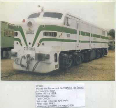 POSTAL DE TRENES Nº 809. MUSEL DEL FERROCARRIL DE VILANOVA. LOC. 1801