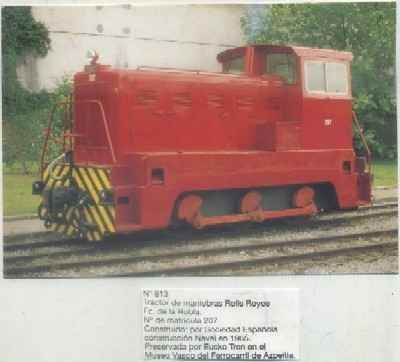 POSTAL DE TRENES Nº 813. TRACTOR DE MANIOBRAS ROLLS ROYCE. FC. DE LA ROBLA. AZPEITIA
