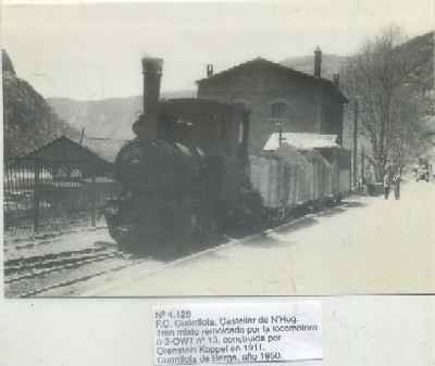 POSTAL DE TRENES Nº 4126. FC. GUARDIOLA. CASTELLAR DE N'HUG. LOC. 0-2-2OWT. ORENSTEIN KOPPEL