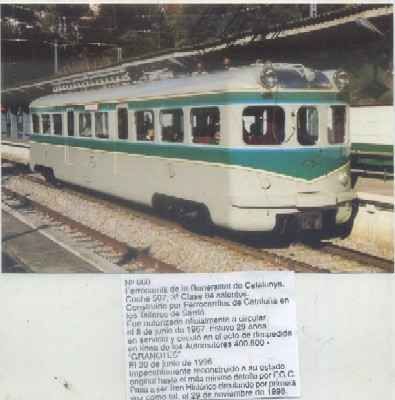 POSTAL DE TRENES Nº 660. FERROCARRILS DE LA GENERALITAR DE CATALUNYA. COCHE 507