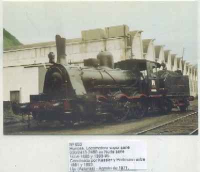 POSTAL DE TRENES Nº 653. HUNOSA. LOC. VAPOR SERIE 030/2413-2450. CONST. POR KESSLER 1881
