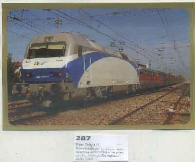 POSTAL DE TRENES Nº 287. TREN TALGO lll. LOC. ELECT. 252-066-6. LA CARTUJA JULIO 2002