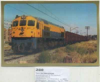 POSTAL DE TRENES Nº 280. TREN DE MERCANCIAS. LOC. DIESEL 319-204-4. CONST. POR MACOSA
