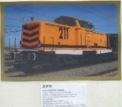 POSTAL DE TRENES Nº 279. LOC. DIESEL V-211-181-3. CONST. POR MAK. ESTACION DE LA CARTUJA