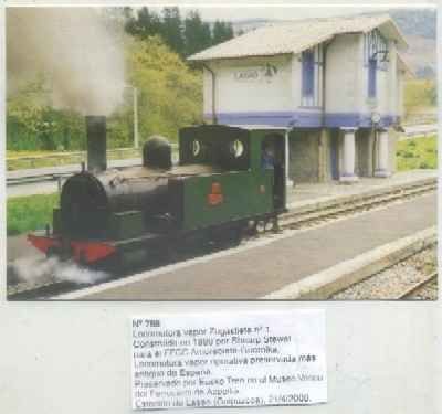 POSTAL DE TRENES Nº 768. LOC. VAPOR ZUGASTIETA Nº 1. CONST. POR SHERAP STEWAT