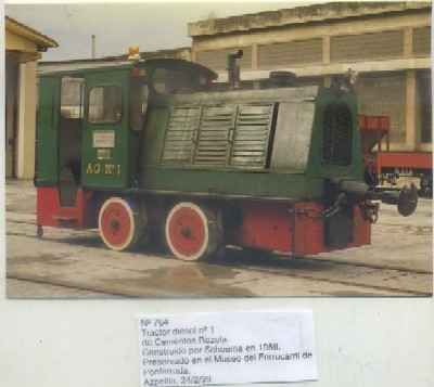 POSTAL DE TRENES Nº 764. TRACTOR DIESEL Nº 1. CEMENTOS REZOLA. CONST. POR SCHOEMA 1956