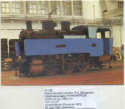 POSTAL DE TRENES Nº 762. NUEVA MONTAÑA QUIJANO S. A. SANTANDER. LOC. VAPOR PEÑASCASTILLO