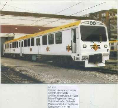 POSTAL DE TRENES Nº 737. UNIDAD DIESEL 2501-2551. CONST. MTM. AÑO 1888. EST. SANTANDER