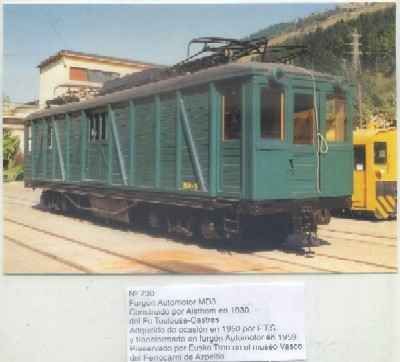 POSTAL DE TRENES Nº 730. FURGON AUTOMOTOR MD3. CONST. POR ALSTHOM EN 1930