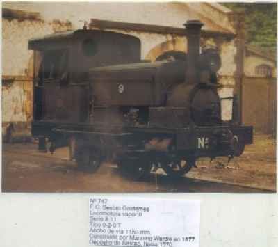 POSTAL DE TRENES Nº 747. F.C. SESTAO GALDAMES. LOC. VAPOR 9. CONST. MANNING WARDLE