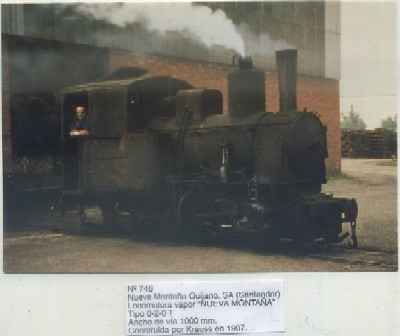 POSTAL DE TRENES Nº 746. NUEVA MONTAÑA QUIJANO S.A. SANTANDER. LOC. TIPO 0-2-0T