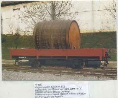 POSTAL DE TRENES Nº 687. VAGON BORDES BAJOS Nº 312. CONST. POR BRISTOL EN 1890