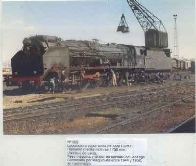 POSTAL DE TRENES Nº 662. LOC. VAPOR SERIE 241/2201. DISTRIBUCION LENZ. CONST. EN 1944