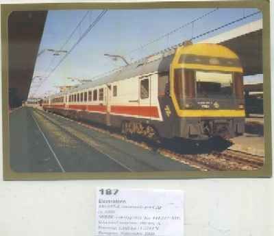 POSTAL DE TRENES Nº 187. ELECTROTREN 448-017-4. CONST. POR CAF EN 1990