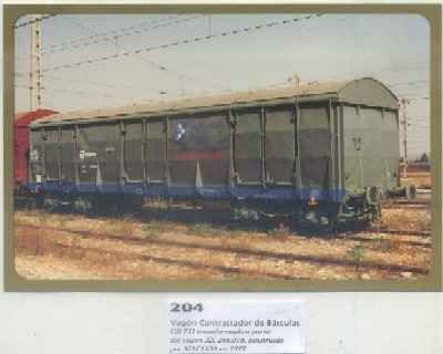 POSTAL DE TRENES Nº 204. VAGON CONTRASTADOR DE BASCULAS CB 711. CONST. MACOSA 1977