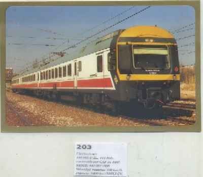 POSTAL DE TRENES Nº 203. ELECTROTREN 448-005-9. CONST. POR CAF EN 1987