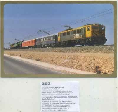 POSTAL DE TRENES Nº 202. LOC. VAPOR 242F-2009. -CONFEDERACION-. CONST. POR M.T.M. EN 1956