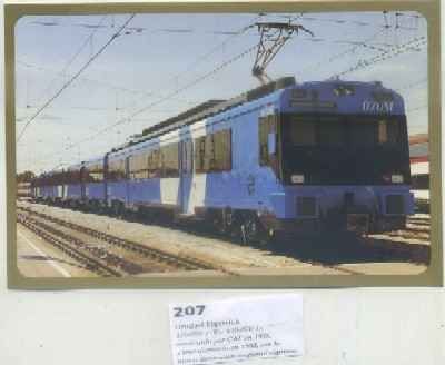 POSTAL DE TRENES Nº 207. UNIDAD ELECTRICA 470-070-1. CONST. POR CAF EN 1976