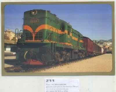 POSTAL DE TRENES Nº 211. TREN DE MERCANCIAS. LOC. DIESEL 313-018-4. EUSKALDURNA 1966