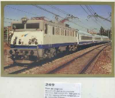 POSTAL DE TRENES Nº 249. TREN DE VIAJEROS. LOC. ELECT. 269-418-0