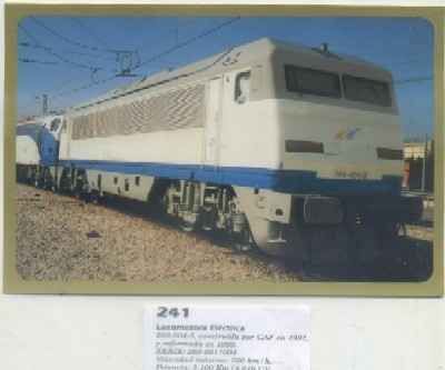 POSTAL DE TRENES Nº 241. LOC. ELECTRICA 269-604-5. CONST. POR CAF EN 1981
