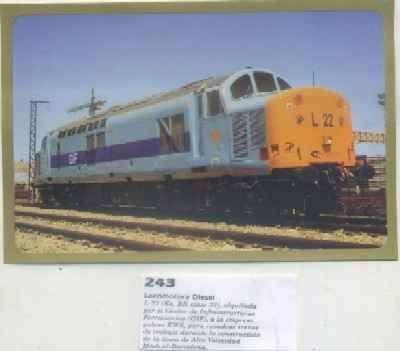 POSTAL DE TRENES Nº 243. LOC. DIESEL L22. EMPRESA EWS