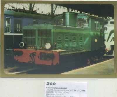 POSTAL DE TRENES Nº 260. LOC. DIESEL 10.201. CONST. POR M.T.M. EN 1935. MADRID-DELICIAS
