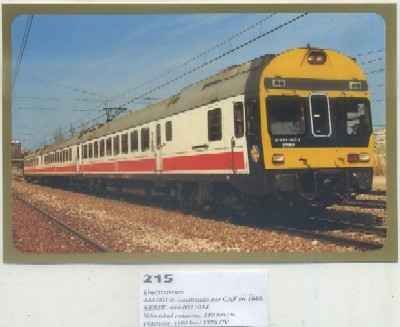 POSTAL DE TRENES Nº 215. ELECTROTREN. 444-001-2. CONST. POR CAF EN 1980