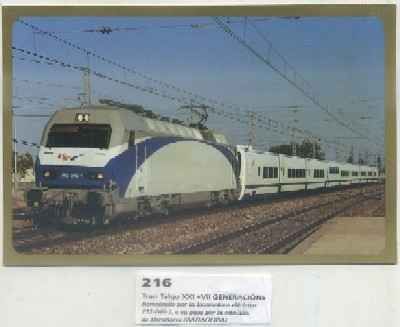 POSTAL DE TRENES Nº 216. TREN TALGO XXl -Vll GENERACION- LOC. ELECTRICA 252-040-1