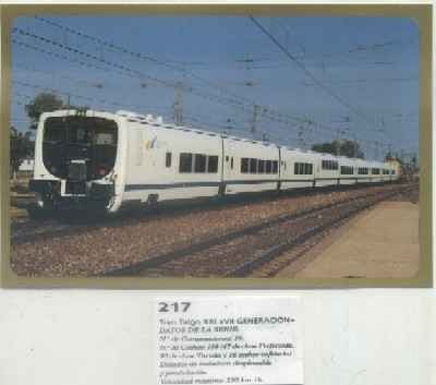 POSTAL DE TRENES Nº 217. TREN TALGO XXl. -Vll GENERACION- Nº DE COMPOSICION 16