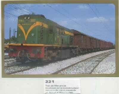 POSTAL DE TRENES Nº 221. TREN DE MERCANCIAS. LOC. DIESEL 308-010-8