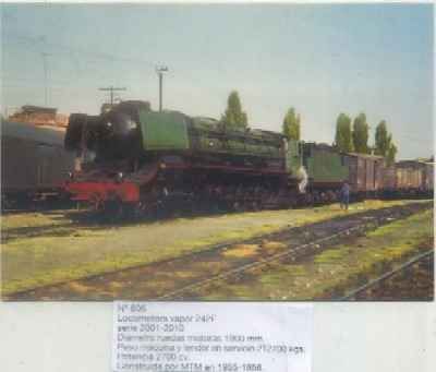 POSTAL DE TRENES Nº 896. LOCOMOTORA VAPOR 242F. CONST. POR MTM EN 1955-56