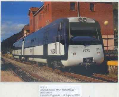 POSTAL DE TRENES Nº 913. UNIDAD DIESEL MAN REFORMADA 2623-2624. EST. FIGAREDO 2001