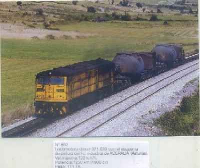 POSTAL DE TRENES Nº 892. LOC. DIESEL 321.035. FC INDUSTRIAL DE ACERALIA. ASTURIAS