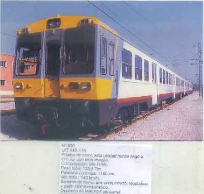 POSTAL DE TRENES Nº 890. U/T 440-118. COMPOSICION MC-R-MC. DEPOSITO DE FUENCARRAL