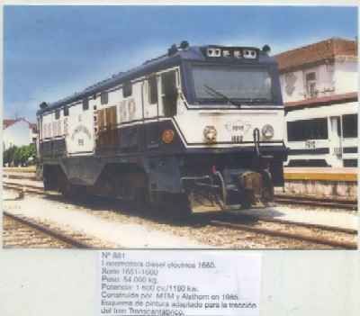 POSTAL DE TRENES Nº 881. LOC. DIESEL ELECT. 1660. CONST. POR MTM Y ALSTHOM EN 1985