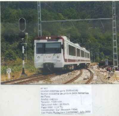 POSTAL DE TRENES Nº 921. UNIDAD ELECTRICA SERIE 3500-6500. CONST. CAF. BEASAIN 1984