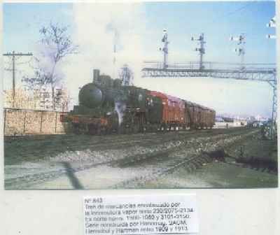 POSTAL DE TRENES Nº 843. TREN MERCANCIAS. LOC. VAPOR 230/2075-2134