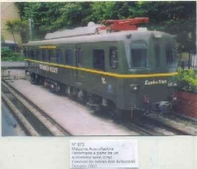 POSTAL DE TRENES Nº 873. MAQUINA AUSCULTADORA. ESTACION DE AMARA. SAN SEBASTIAN