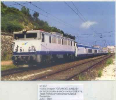 POSTAL DE TRENES Nº 857. NUEVA IMAGEN GRANDES LINEAS. LOC. ELECT. 269.418