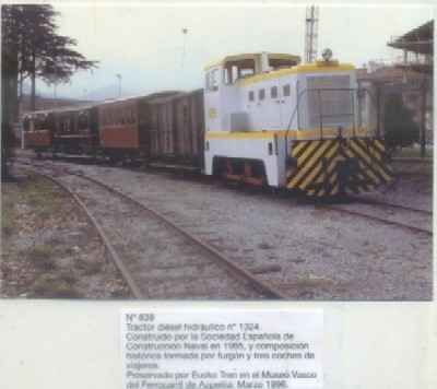 POSTAL DE TRENES Nº 839. TRACTOR DIESEL HIDRAULICO Nº 1324. CONST. EN 1965