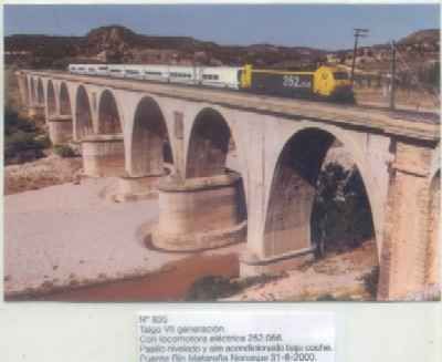POSTAL DE TRENES Nº 835. TALGO Vll GENERACION. LOC. ELECT. 252.056. RIO MATARAÑA AÑO 2000