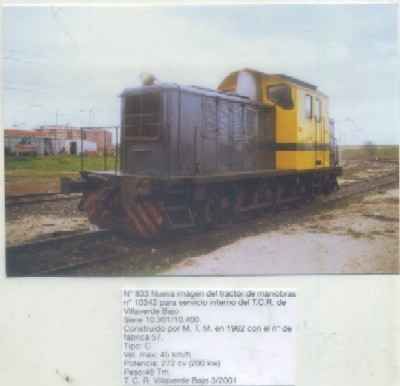 POSTAL DE TRENES Nº 833. TRACTOR DE MANIOBRAS Nº 10342 T.C.R. VILLAVERDE BAJO AÑO 2001