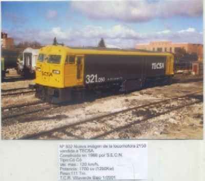 POSTAL DE TRENES Nº 832. LOC 2150 VENDIDA A TECSA. TIPO CÓ CÓ. CONST. POR S.E.C.N. EN 1966.