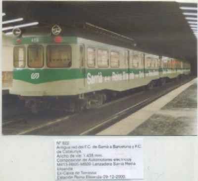 POSTAL DE TRENES Nº 822. RED DEL F.C. DE SARRIA A BARCELONA Y F.C. DE CATALUNYA