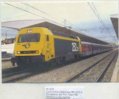 POSTAL DE TRENES Nº 878. LOC. ELECTRICA 252-015-3. TREN TALGO RD. BARCELONA-MONTPELLIER