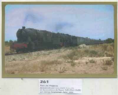 POSTAL DE TRENES Nº 261. TREN DE VIAJEROS. LOC. VAPOR 240-2241. AÑO 1965