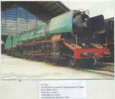 POSTAL DE TRENES Nº 534. LOC. VAPOR CONFEDERACION Nº 2009. MTM 1956